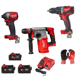 Pachet 3 scule Milwaukee M18 BLHX-0X + M18 BLPD2-0X + M18 FID2-0X
