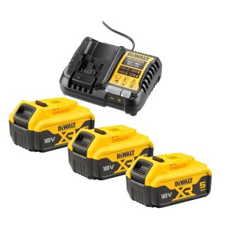 Set 3 acumulatori si incarcator Dewalt DCB1104P3