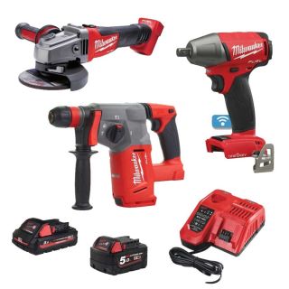 Pachet 3 scule Milwaukee M18 ONEIWP12-0X + M18 CAG115X-0X + M18 CHX-0