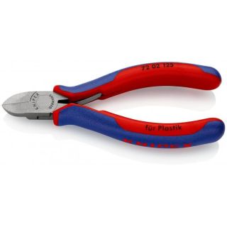 Cleste cu tais Knipex pentru plastic cu manere bicomponent 125 mm