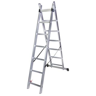 Scara Bisonte STR207 dubla din aluminiu 2x7 trepte
