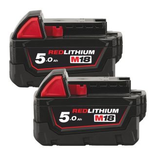 Set 2 acumulatori Milwaukee M18 B52, 18V, 5.0Ah