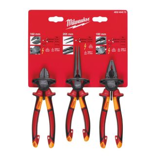 Milwaukee Set clesti VDE tais lateral 160 mm, nas lung 205 mm, combinat 180 mm, 3 piese
