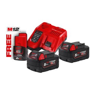 Set 2 acumulatori si incarcator Milwaukee M18 NRG-502