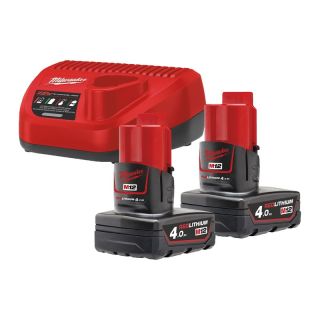 Set 2 acumulatori si incarcator Milwaukee M12 NRG-402